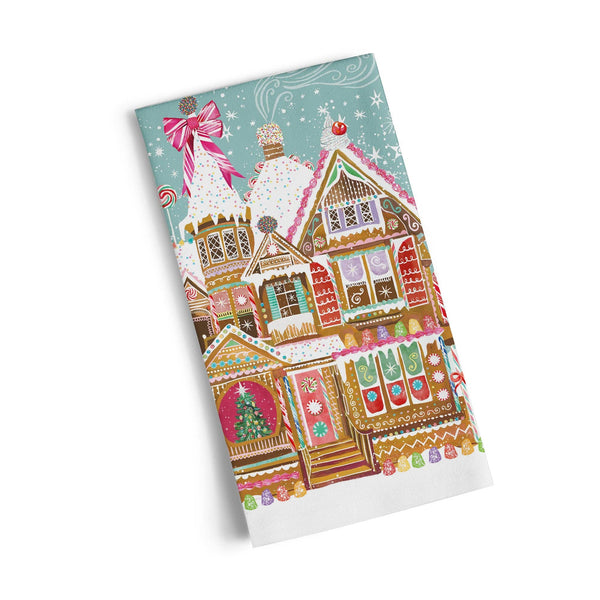 Gingerbread House Cotton Tea Towel - Freshie & Zero Studio Shop