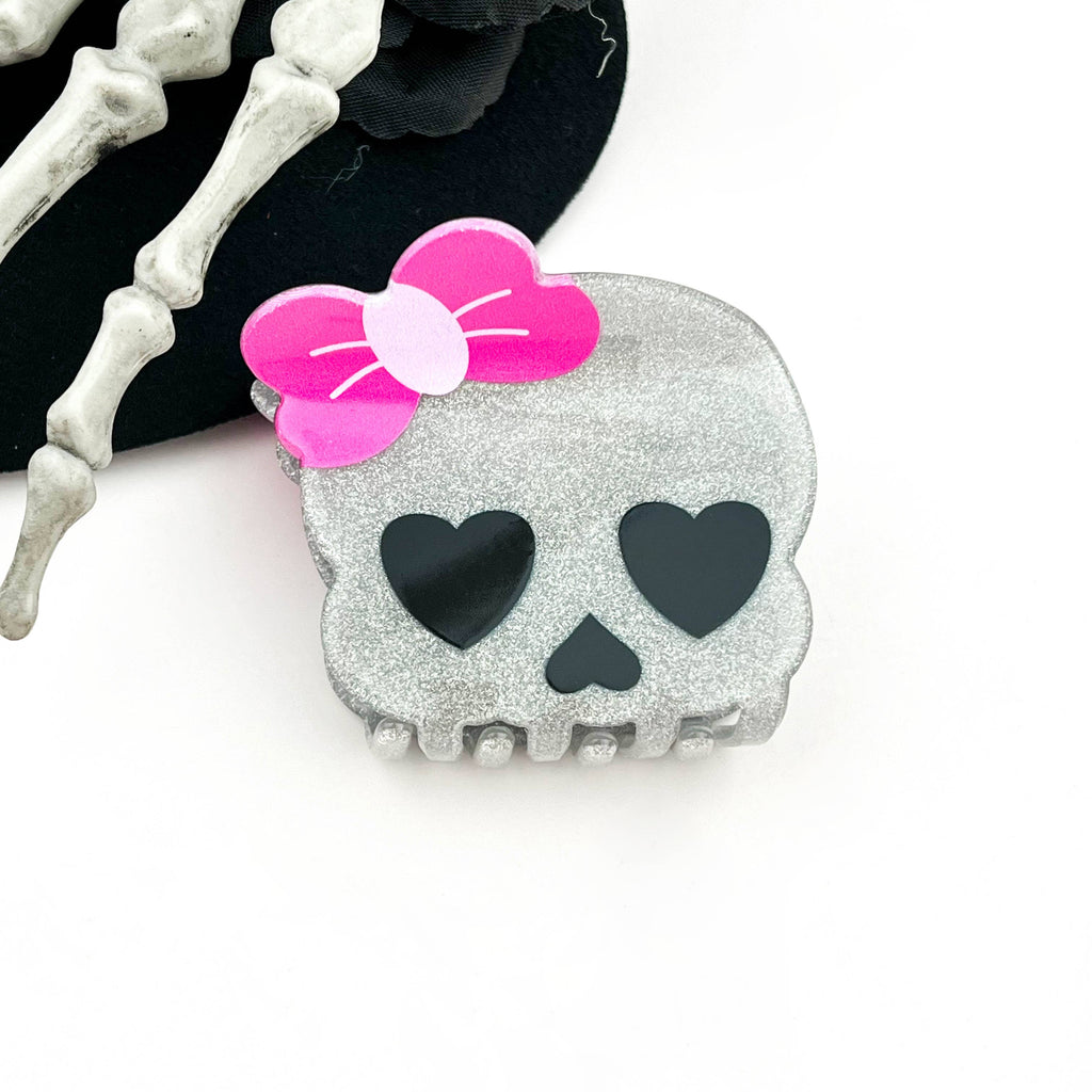 Glitter Skull Creepy Cute Hair Claw - Freshie & Zero Studio Shop