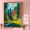 El Baker Art Jemez Forest travel art print 8x10 poster featuring vibrant forest landscape with trees and scenic wilderness.