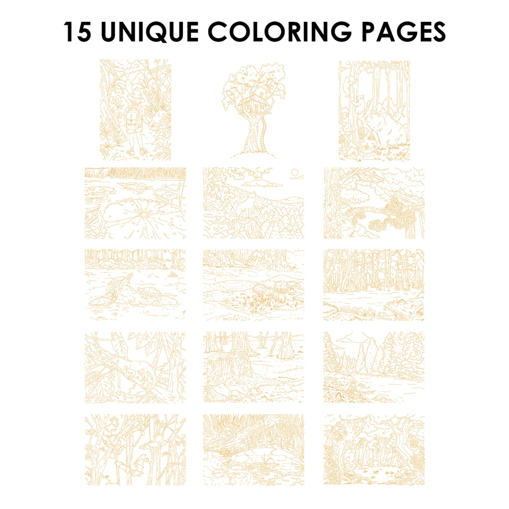 Watercolor Coloring Book: Forest Themed - Freshie & Zero Studio Shop