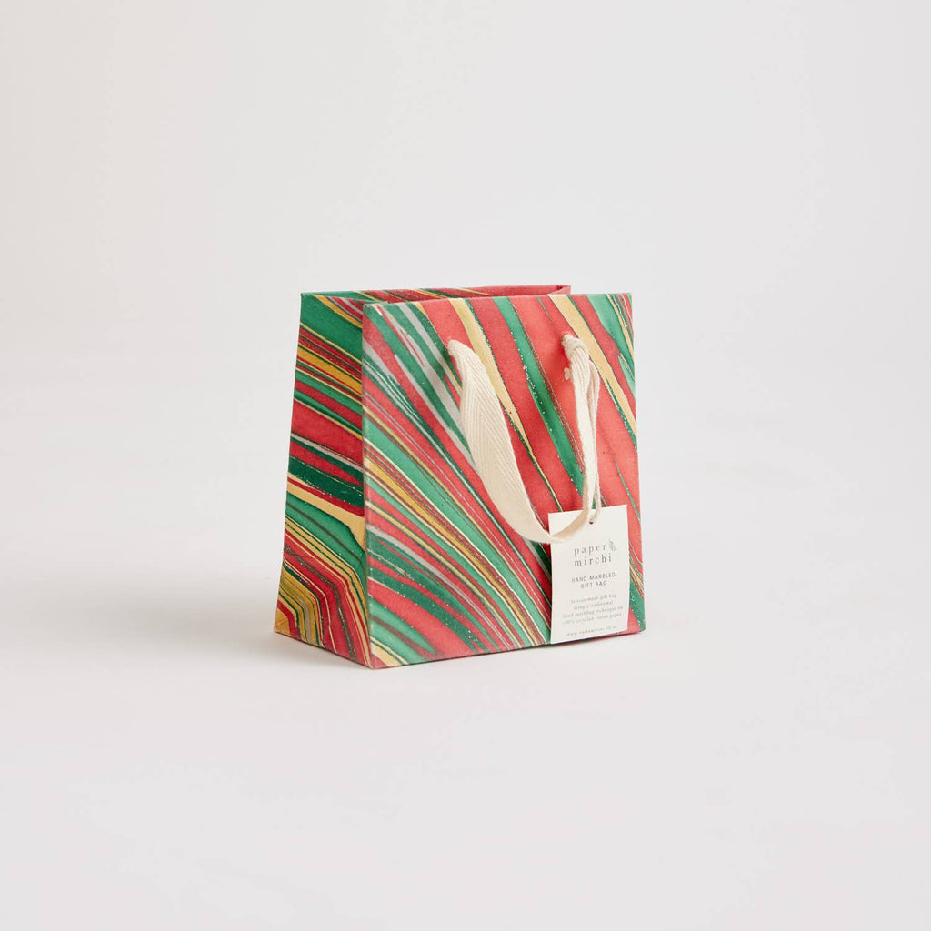 Small Hand Marbled Gift Bags - Christmas Glitz - Freshie & Zero Studio Shop