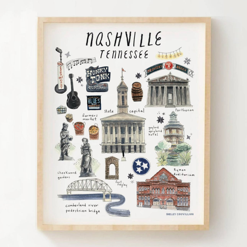 Shelley Couvillion Art Print: Nashville 8x10 - Freshie & Zero Studio Shop