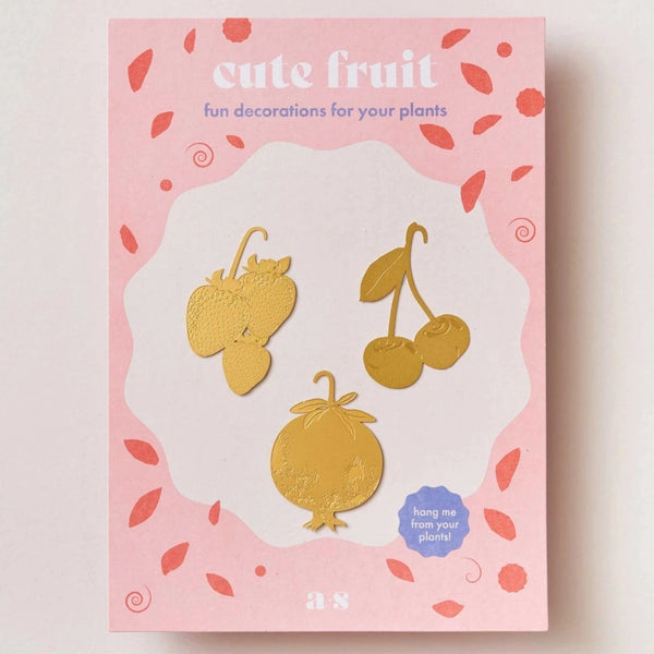 Brass Plant Accessory: Red Fruit Trio - Freshie & Zero Studio Shop