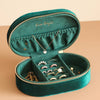 Starry Night Printed Velvet Oval Jewelry Case in Forest Teal - Freshie & Zero Studio Shop