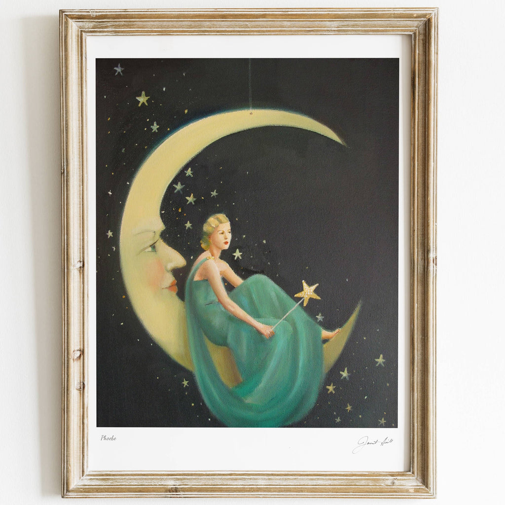 Phoebe in the Moon 8.5" X 11" | Janet Hill Art Print - Freshie & Zero Studio Shop