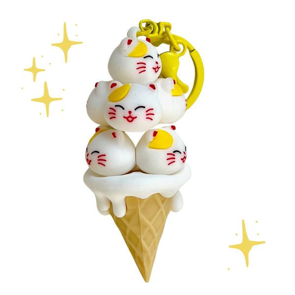 Cat Ice Cream Bundle Kawaii Keychain - Freshie & Zero Studio Shop