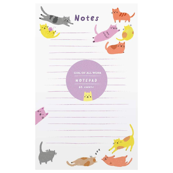 Illustrated Bright Cats Notepad - Freshie & Zero Studio Shop