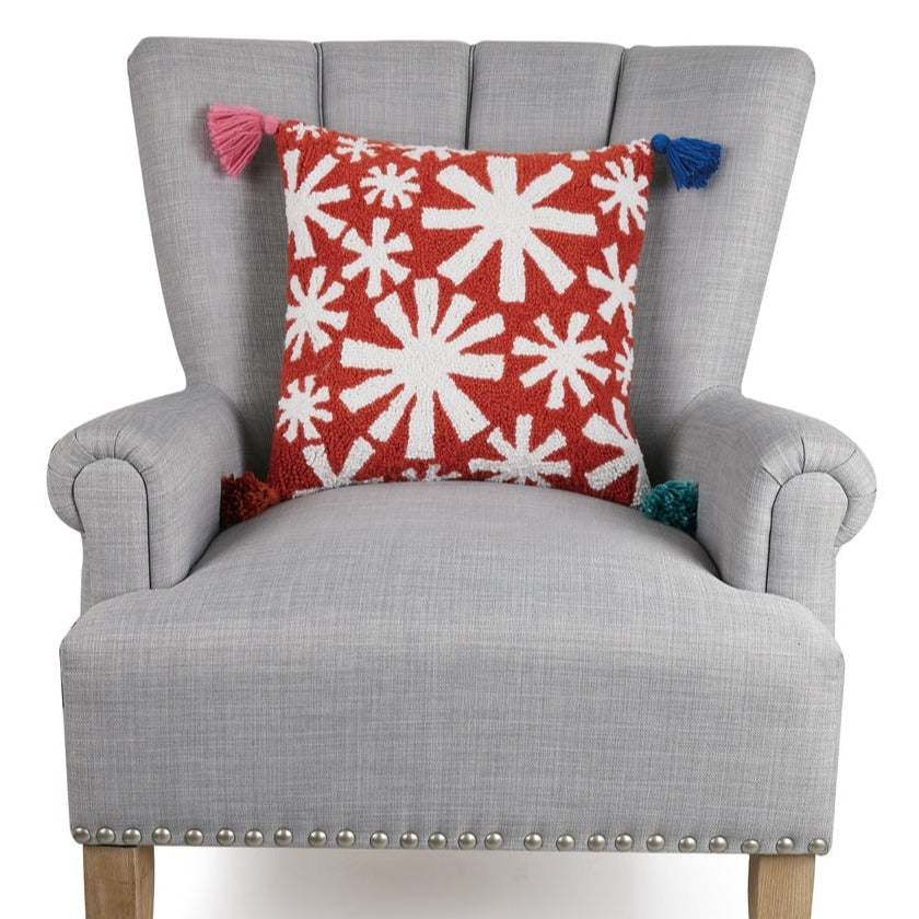 Snowflakes Red Hook Pillow - Freshie & Zero Studio Shop