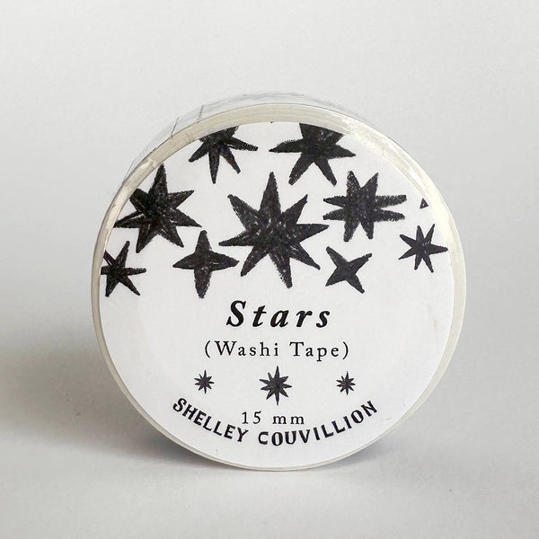 Stars Black and White Pattern Washi Tape - Freshie & Zero Studio Shop