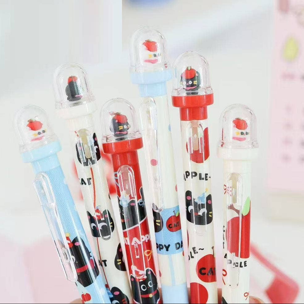 Apple Cat Retractable Dancing Gel Pen - Freshie & Zero Studio Shop