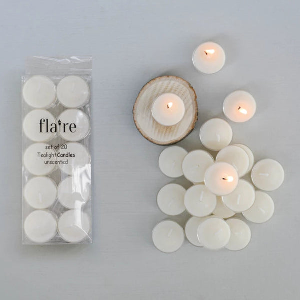 Unscented Tealight Candles - Set of 20 - Freshie & Zero Studio Shop