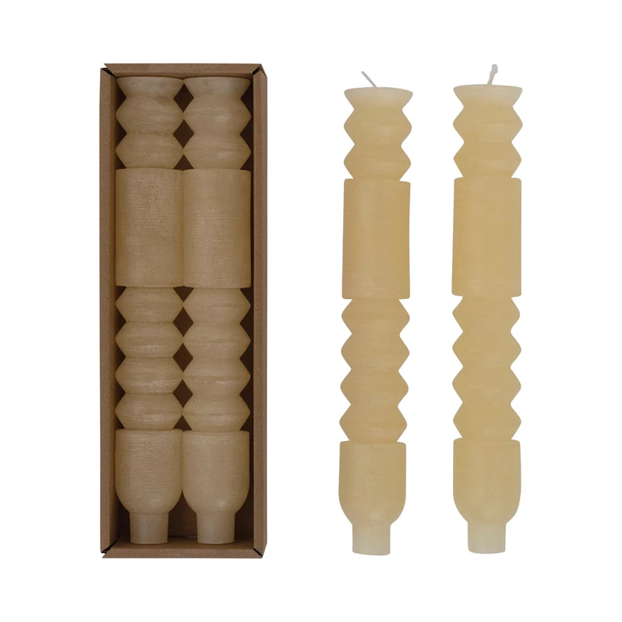 Totem Taper Candle Set of 2 - 10 inch - Freshie & Zero Studio Shop
