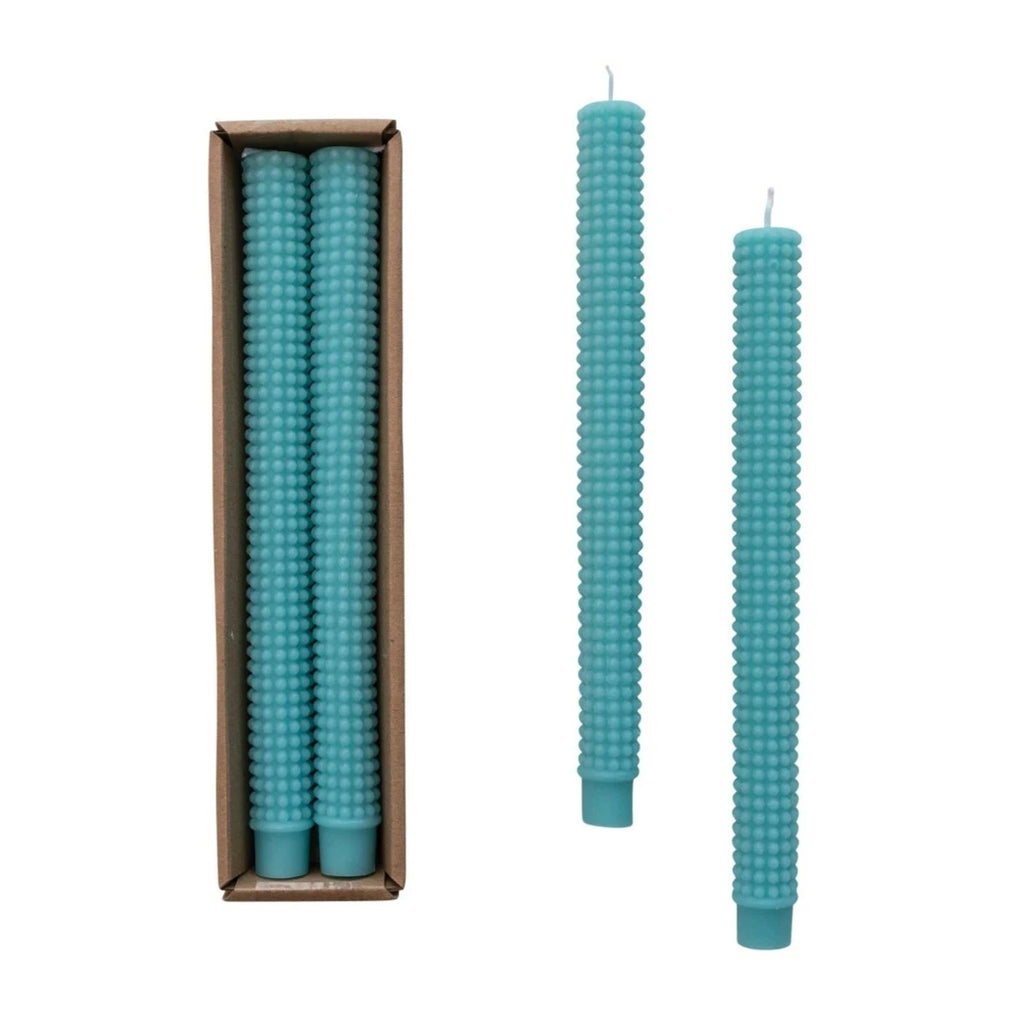 Pillar Candles Set of 2 - Turquoise 10 inch - Freshie & Zero Studio Shop