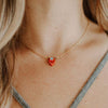 Strawberry Ceramic Pendant Handmade Necklace - Freshie & Zero Studio Shop