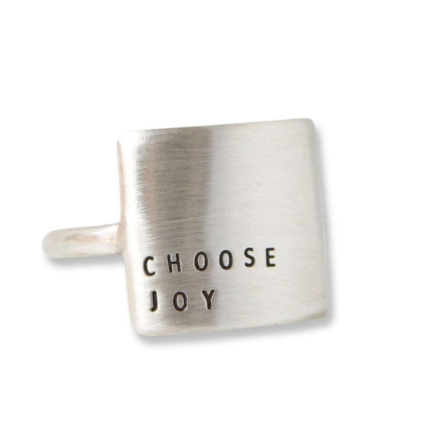 Choose Joy - Handmade Silver Message Ring - Freshie & Zero Studio Shop