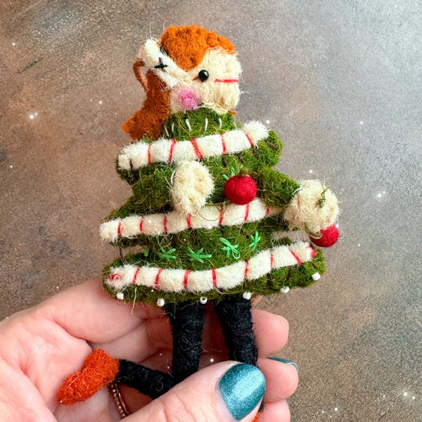 Christmas Tree Girls Felt Ornament - Freshie & Zero Studio Shop