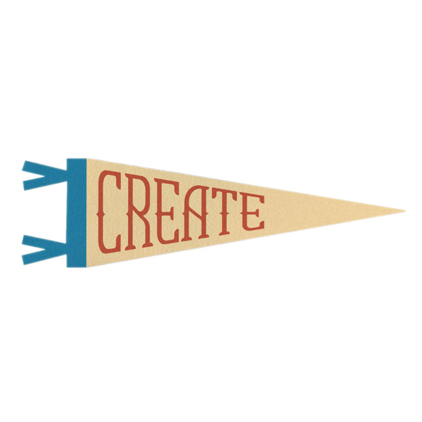 Create Felt Pennant: Neutral / Mini Pennant - Freshie & Zero Studio Shop