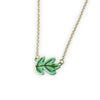Green + Gold Ceramic Leaf Handmade Necklace - Freshie & Zero Studio Shop
