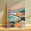 Santa Barbara coastline oil pastel art print by El Baker Art, featuring vibrant seaside scene on 11x14 poster.