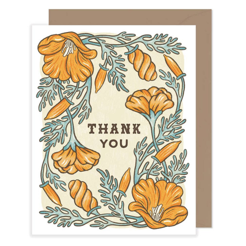Thank You California Poppy Card | Freshie & Zero