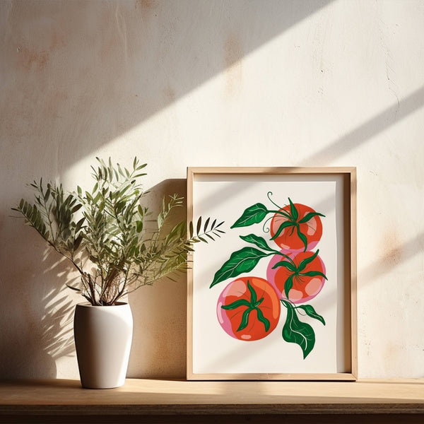 "Tomatoes on White" - 8" x 10" Art Print - Freshie & Zero Studio Shop