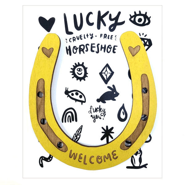 Lucky Wood Horseshoe Wall Decor - Freshie & Zero Studio Shop
