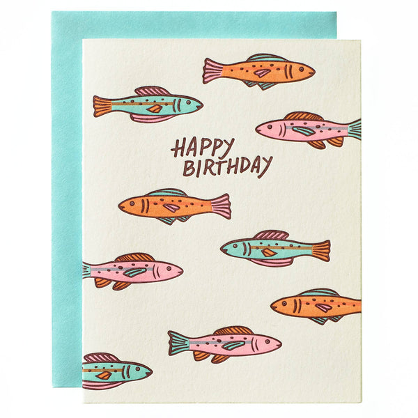Colorful Fish Birthday Card - Freshie & Zero Studio Shop