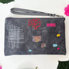 Patches Embroidered Canvas Wristlet    - Freshie & Zero Studio Shop