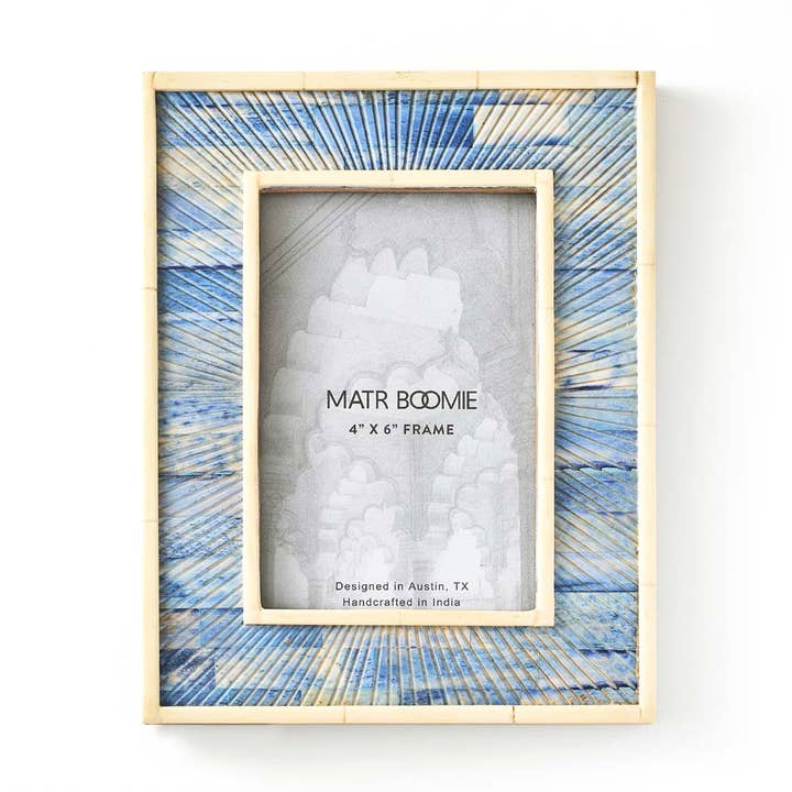 Neela Carved Bone 4x6 Picture Frame
