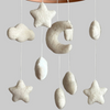 Moon & Stars White Felt Baby Mobile - Freshie & Zero Studio Shop