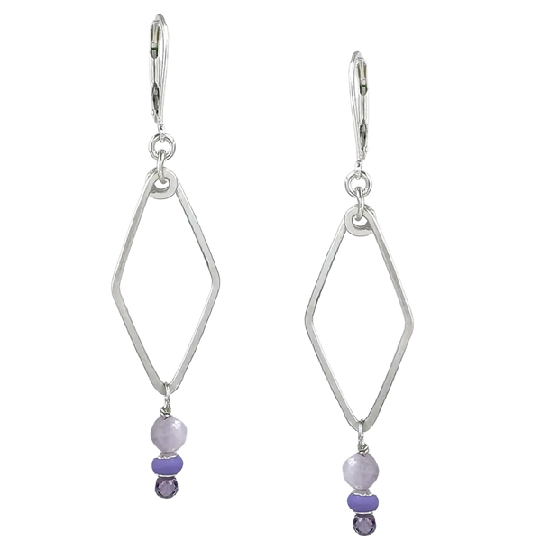 Silver Mirage Earrings - lilac - Freshie & Zero Studio Shop
