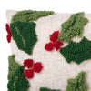 Holly Leaves and Berries Tufted Pillow - Freshie & Zero Studio Shop
