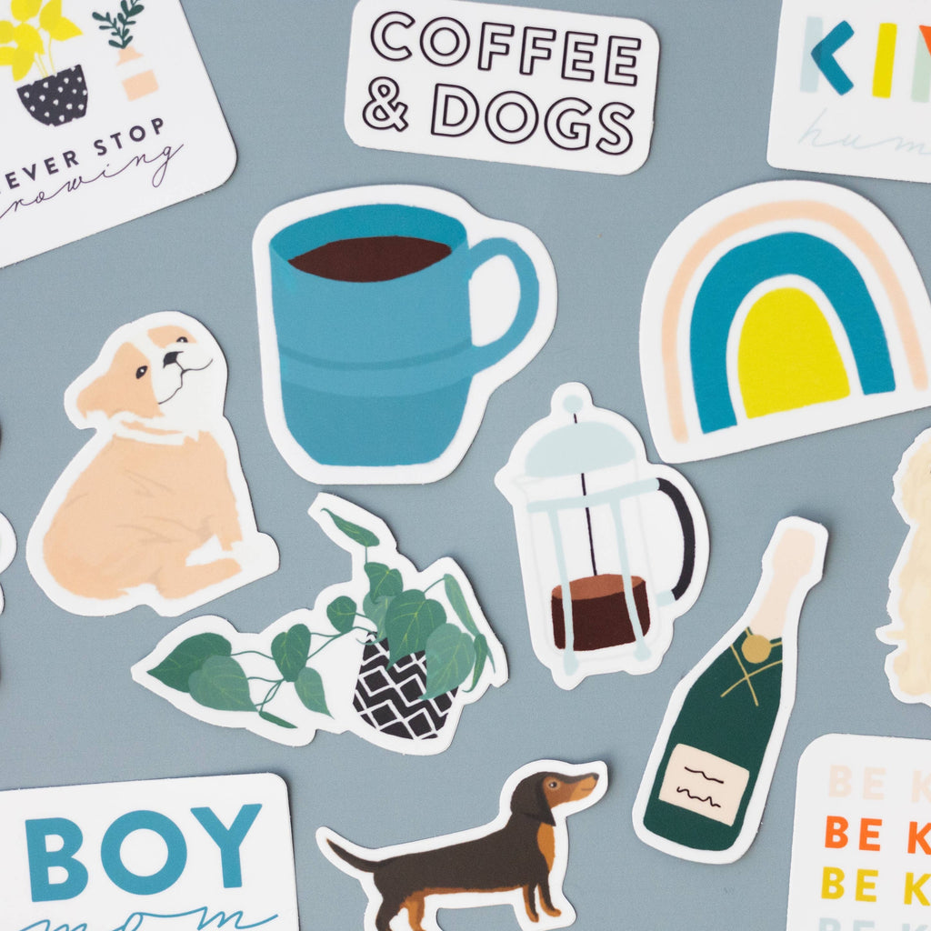 Coffee & Dogs Sticker - Freshie & Zero Studio Shop