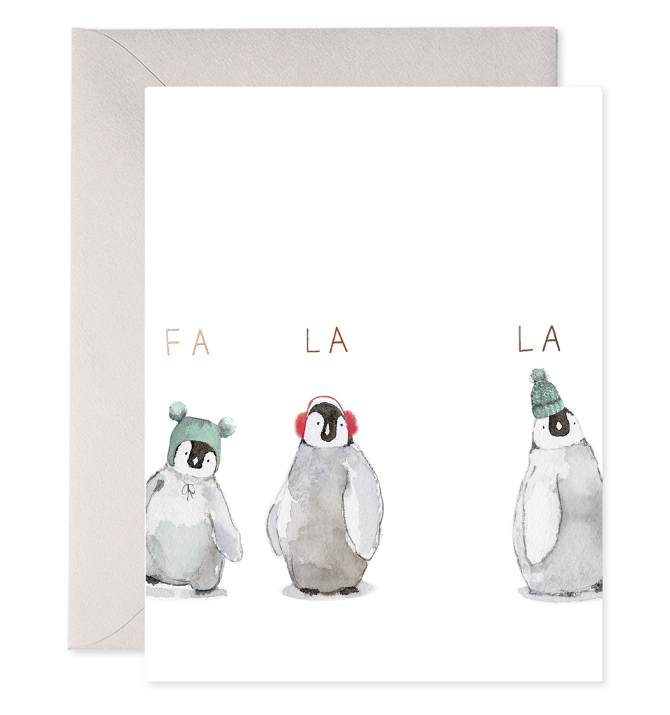 Cozy Penguins Holiday Christmas Greeting Card - Freshie & Zero Studio Shop