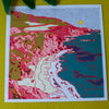 Big Sur art print by Caroline Clark featuring a scenic coastal landscape in rich, natural tones