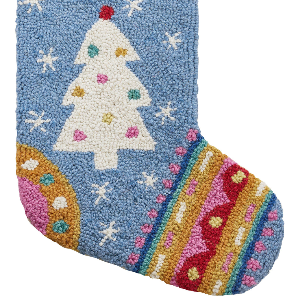 Fair Isle Tree Hook Stocking With Tassels - Freshie & Zero Studio Shop