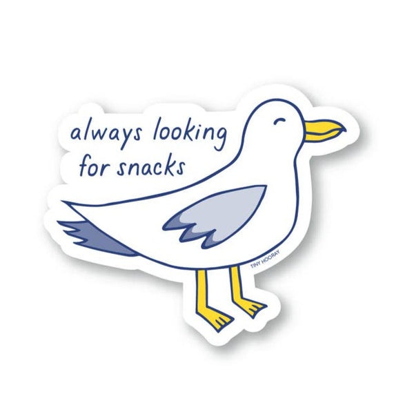 Always Looking for Snacks Seagull Sticker - Freshie & Zero Studio Shop