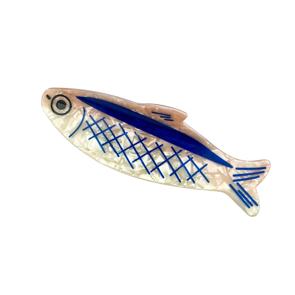 Shiny Marbled Sardine Claw Clip - Freshie & Zero Studio Shop