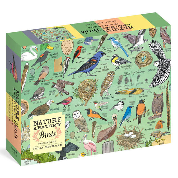 Illustrated Birds Nature Anatomy Puzzle: 500 pieces - Freshie & Zero Studio Shop