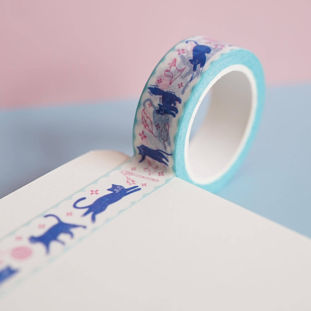 Washi Tape: Playful Cats + Yarn - Freshie & Zero Studio Shop