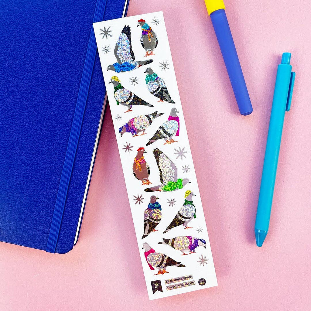 Glitter Pigeons Sticker Sheet by Pipsticks - Freshie & Zero Studio Shop