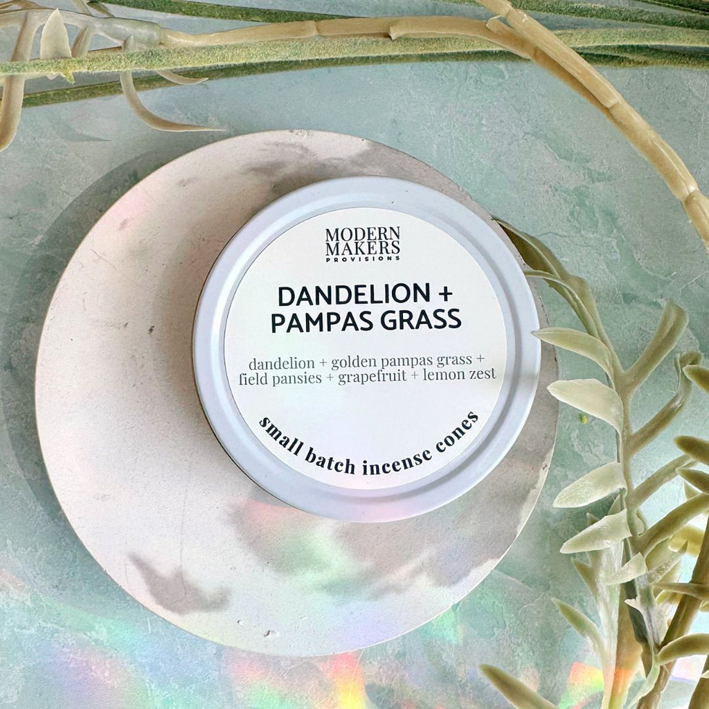 Incense Cones: Dandelion + Pampas Grass - Freshie & Zero Studio Shop