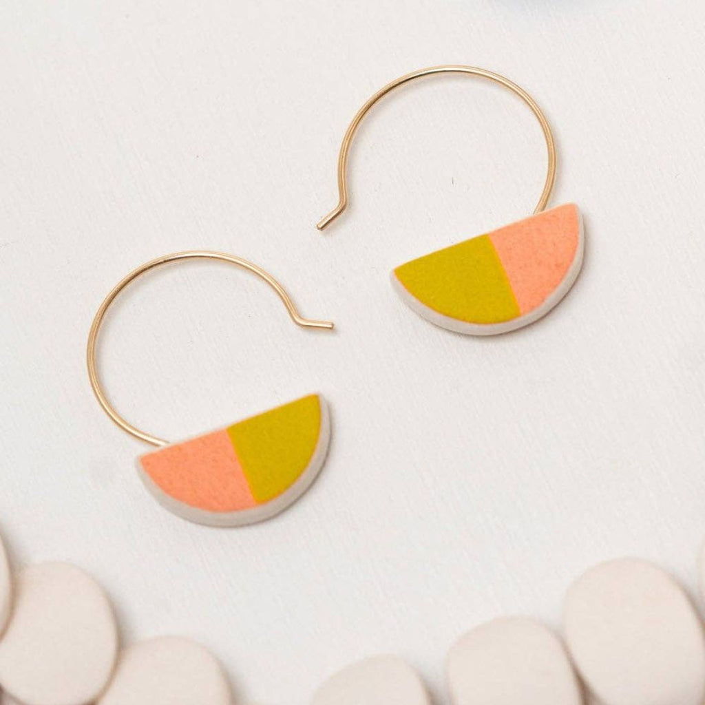 Colorblock Little Slice Hoop Earrings by Twenty Two West - Freshie & Zero Studio Shop
