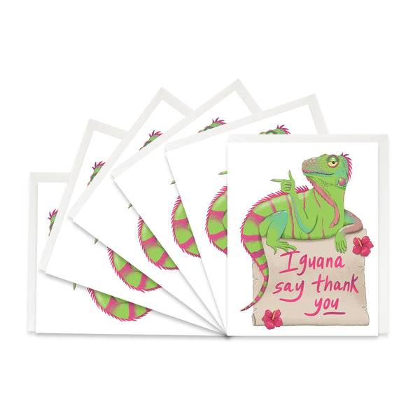 Iguana Say Thank You Boxed Cards - Set of 6 - Freshie & Zero Studio Shop