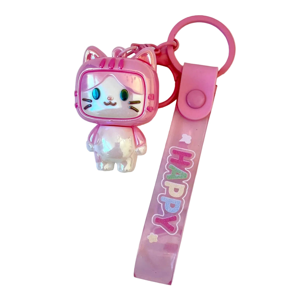 TV Cat Key Charm Keychain - Freshie & Zero Studio Shop