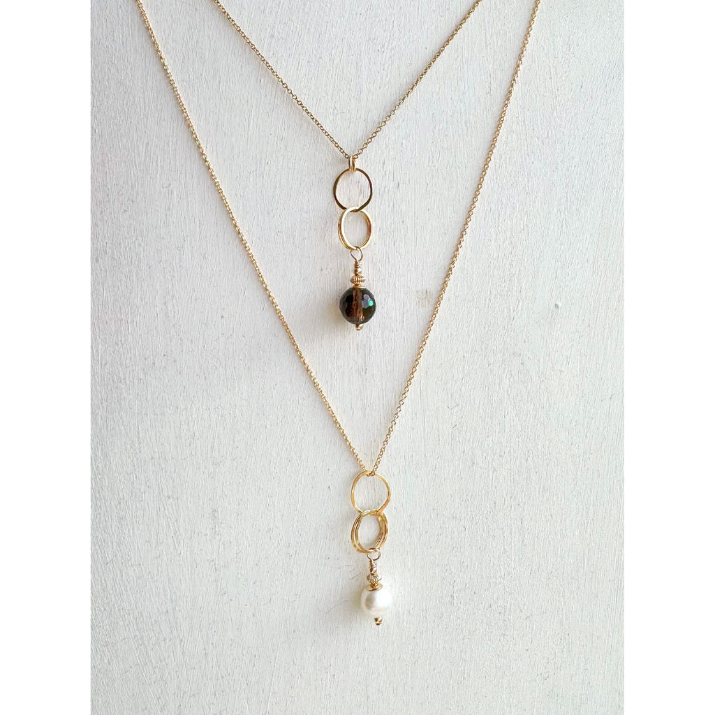 ella drop necklace with smoky quartz - Freshie & Zero Studio Shop