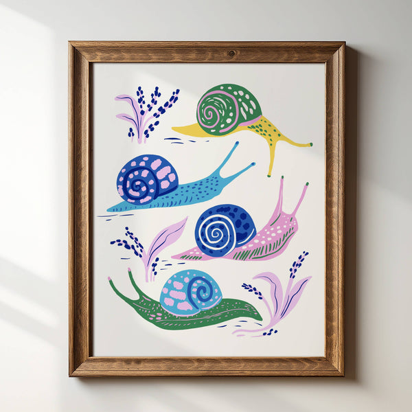 "Snails" - 8" x 10" Art Print - Freshie & Zero Studio Shop