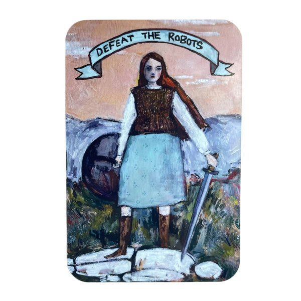 Defeat the robots: Amanda Blake Sticker - Freshie & Zero Studio Shop