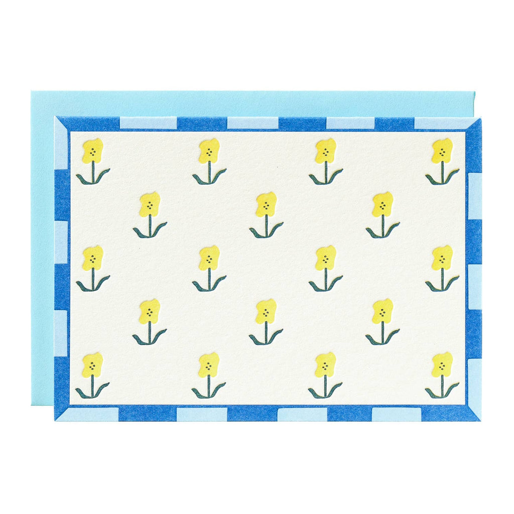 Yellow Floral Pattern Letterpress Card Box Set - Freshie & Zero Studio Shop