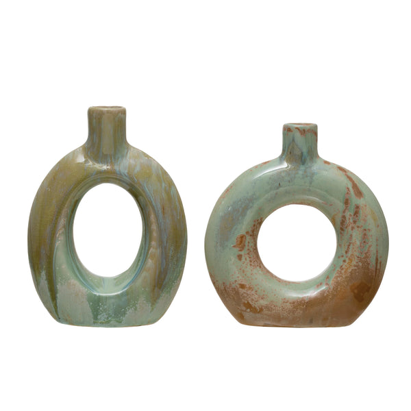 Stoneware Cut Out Vase - Celadon - Freshie & Zero Studio Shop
